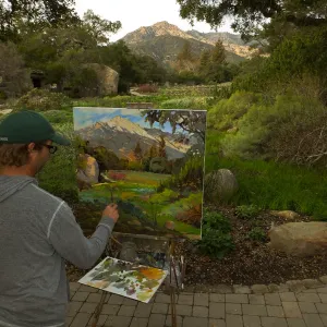 Plein Air artist Chris Potter working at SBBG