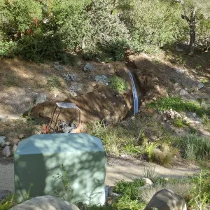 Power and data conduit being installed in the Arroyo Section