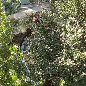 Power and data conduit being installed in the Arroyo Section