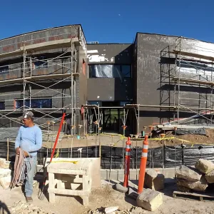 Pritzlaff Conservation Center Construction, panorama of west face