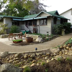 Home Demonstration Garden Renovation, view 13, looking towards southeast corner of Cottage