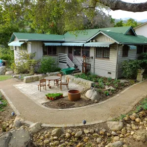 Home Demonstration Garden Renovation, view 14, looking towards southeast corner of Cottage