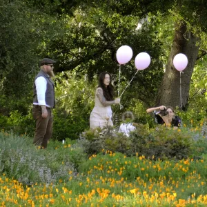 Photographer and family in Garden