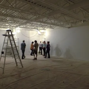 Pritzlaff Conservation Center Construction, looking southwest across Herbarium area, staff tour