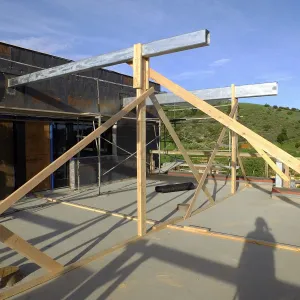 Pritzlaff Conservation Center Construction, looking northeast across deck