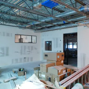 Pritzlaff Conservation Center Construction, looking northeast across dry lab area