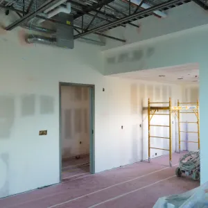 Pritzlaff Conservation Center Construction, looking northwest across first floor common area