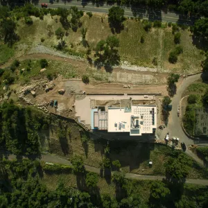 Pritzlaff Conservation Center Construction, aerial view