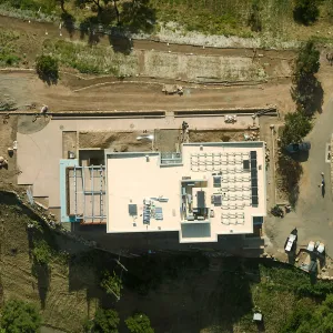 Pritzlaff Conservation Center Construction, aerial view