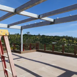 Pritzlaff Conservation Center Construction, looking southeast across deck
