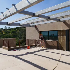 Pritzlaff Conservation Center Construction, looking northwest across deck