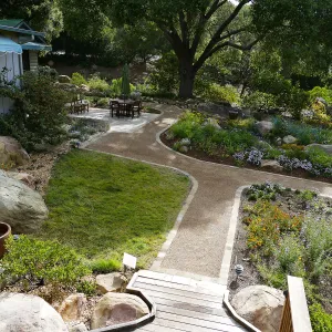 Home Demonstration Garden Renovation, view 28, looking east from deck