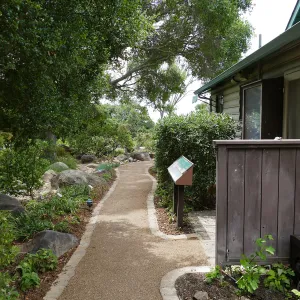 Home Demonstration Garden Renovation, view 6, looking south along path east of Cottage