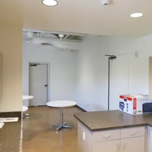Pritzlaff Conservation Center Construction, looking southwest across first floor common area