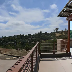 Pritzlaff Conservation Center Construction, panorama from south deck railing