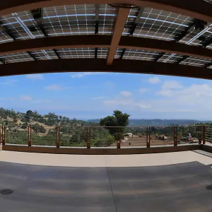 Pritzlaff Conservation Center Construction, panorama from south deck doorway