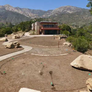 Island View Garden Installation, view looking northeast from south steps