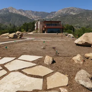 Island View Garden Installation, view looking northeast from south steps