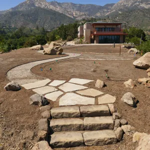 Island View Garden Installation, view looking northeast from south steps