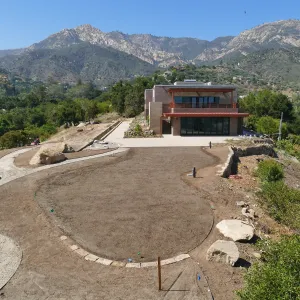 Island View Garden Installation, view looking northeast from boulder near south steps