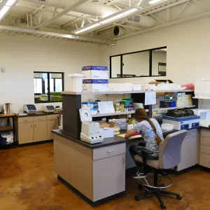Pritzlaff Conservation Center Construction, looking southeast across wet lab area