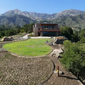 Island View Garden Installation, view looking northeast from boulder near south steps