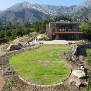 Island View Garden Installation, view looking northeast from boulder near south steps