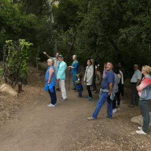 Member Appreciation Month, Full Moon Hike, hikers at Centennial Maze entrance