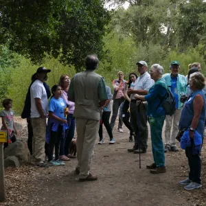 Member Appreciation Month, Full Moon Hike, hikers at Centennial Maze entrance