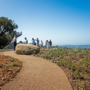 Pritzlaff Conservation Center Ribbon Cutting Celebration, guests exploring the newly planted Island View Garden