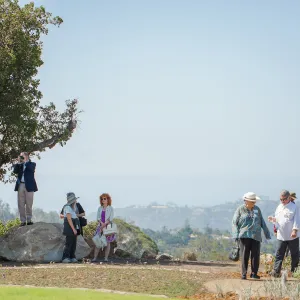Pritzlaff Conservation Center Ribbon Cutting Celebration, guests exploring the newly planted Island View Garden