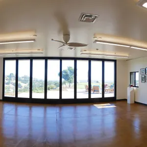 Pritzlaff Conservation Center Construction, panorama at interior entrance to Exhibit Room