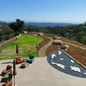 Island View Garden Installation, view looking southwest from Pritzlaff Conservation Center Deck
