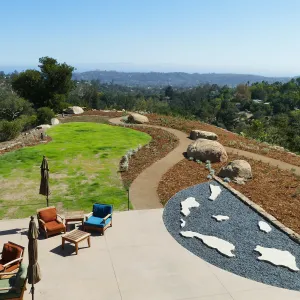 Island View Garden Installation, view looking southwest from Pritzlaff Conservation Center Deck