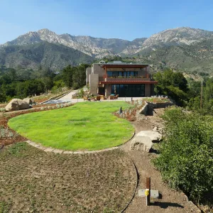 Island View Garden Installation, view looking northeast from boulder near south steps