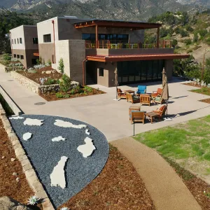 View of Pritzlaff Conservation Center looking northeast from the Island View Garden