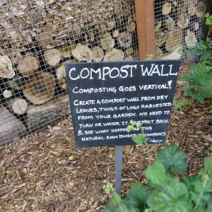 Natural History Museum of Los Angeles, Nature Gardens, Compost Wall signage