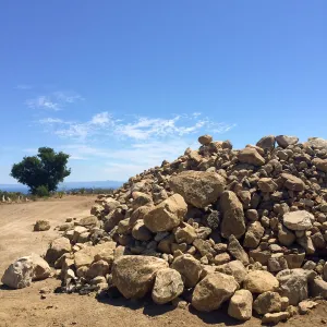 Rock pile at Gane House site