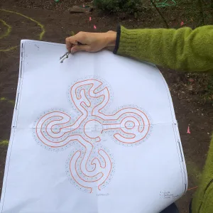 Betsy Lape showing the Maze pattern