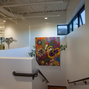 Pritzlaff Conservation Center interior, central stairwell, second floor