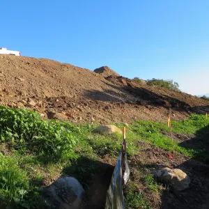 PCC construction, west slope grading