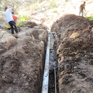 Sewer line installation in Arroyo