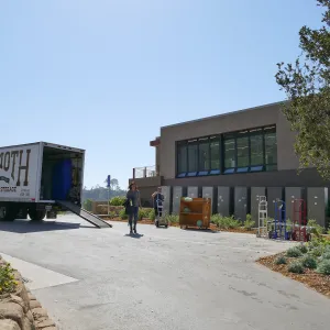 2016 Herbarium Collection Move, herbarium cabinets being delivered to Pritzlaff Conservation Center