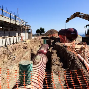 Pritzlaff Conservation Center construction, Storm water detention tank installation