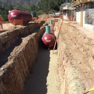 Pritzlaff Conservation Center construction, Storm water detention tank installation