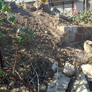 Pritzlaff Conservation Center construction, East side of site, Historic Wall