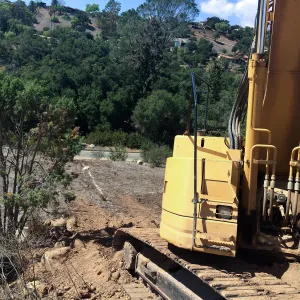 Pritzlaff Conservation Center construction, Installation of sewer line, west slope