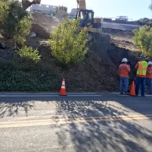 Pritzlaff Conservation Center construction, Installation of sewer line, west slope