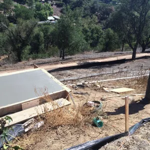 Pritzlaff Conservation Center construction, Earth tube intake on east slope, Doug Singletary