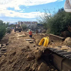 Pritzlaff Conservation Center construction, Installation of gas, electrical, data conduits to Hort Unit